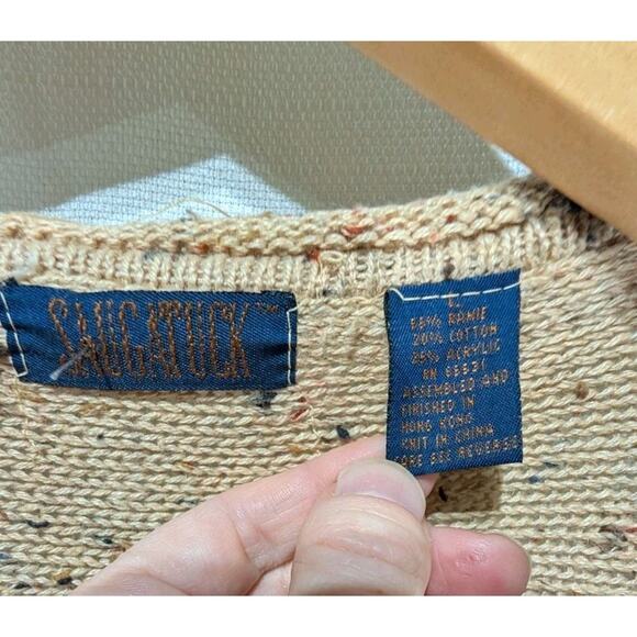 Western Striped Knit Sweater Vest Sz L Southwestern 90s Earthy Boho unisex - Picture 6 of 6